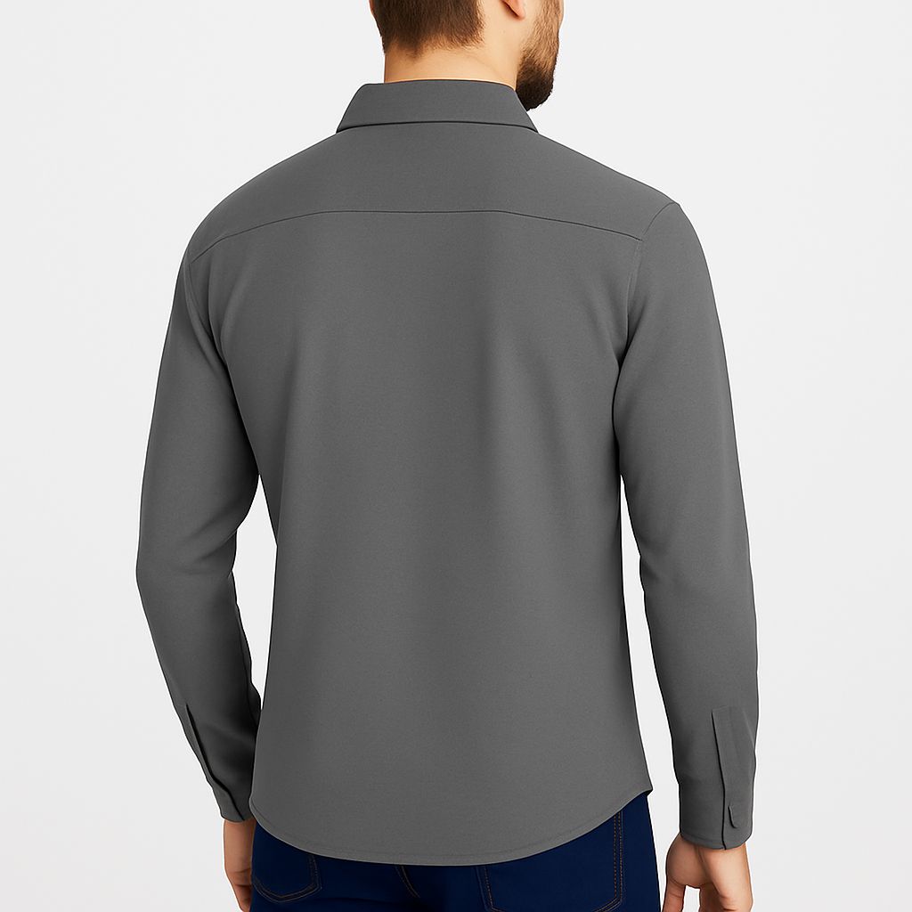 Gray Shirt For Men's Classic Fit – Full Sleeve Premium Cotton - Solid Gray